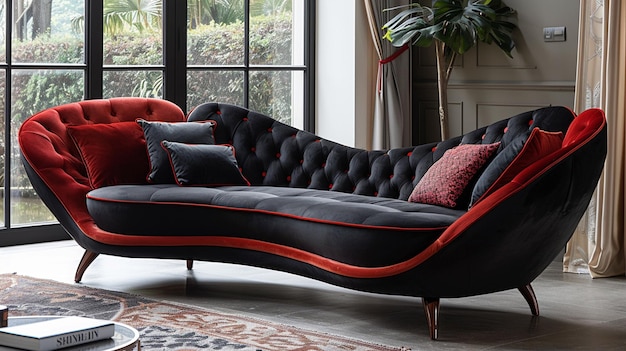 Sofa 1osobowa rozkładana black red white idealna do małych wnętrz
